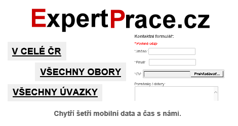 Volná pracovní místa, ktuální nabídka práce přehledně na ExpertPrace.cz